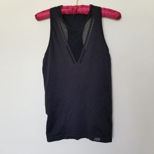 [Marika] Black Laser Cut High Neck Tank Top